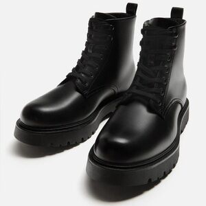 ZARA Derby lace-up boots - Black